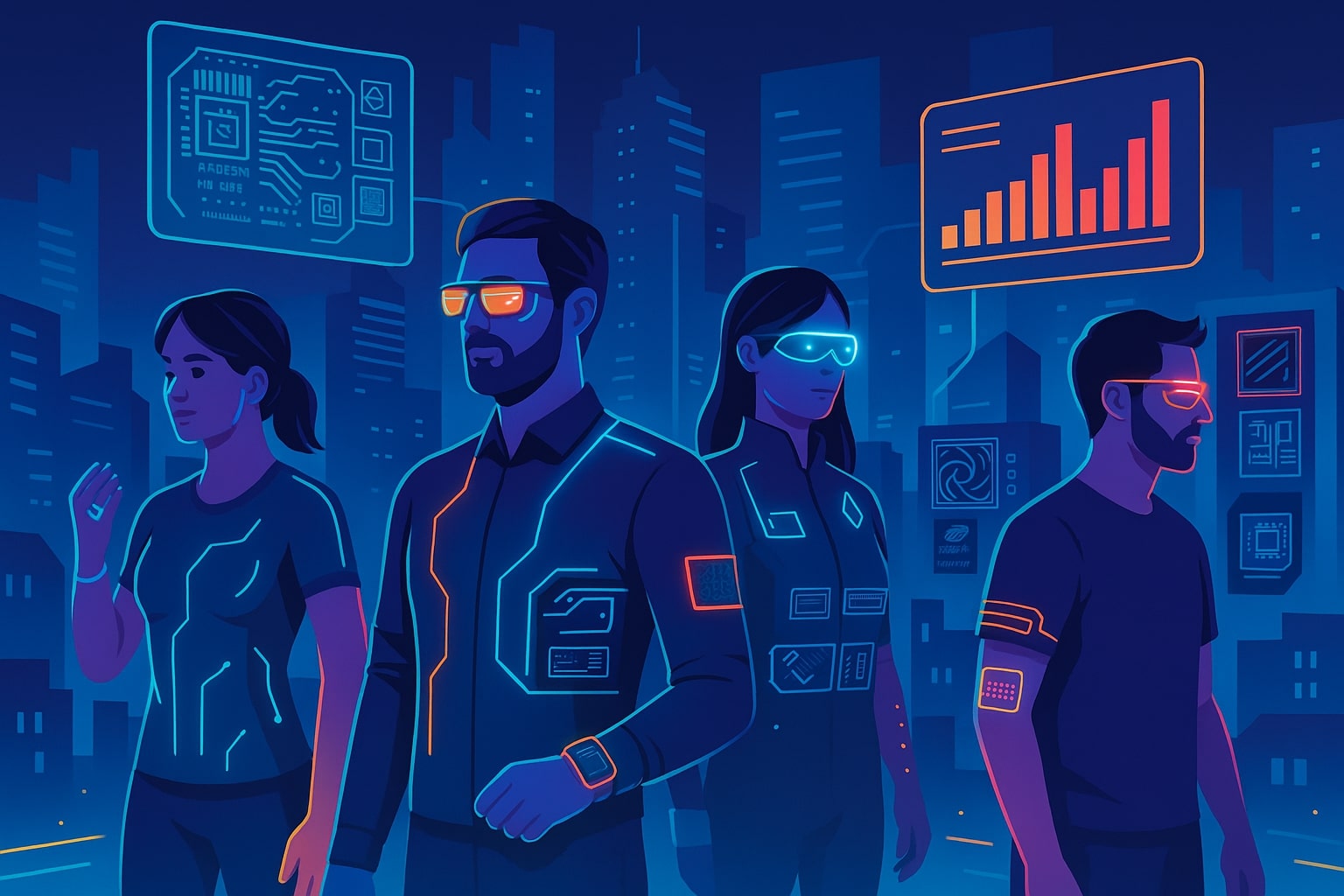 Ilustração: futuro da computação vestível