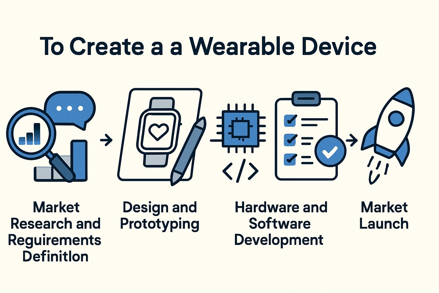 Ilustração: etapas para criar um wearable