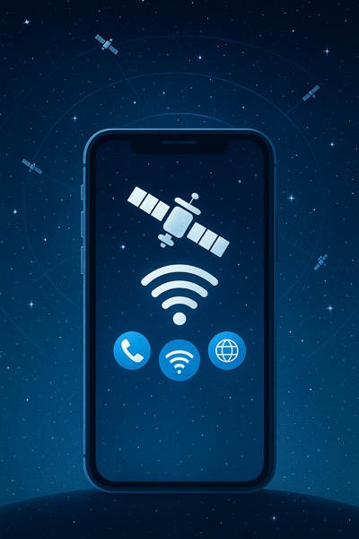 Satélite Starlink cobrindo o planeta Terra com conexões de rede