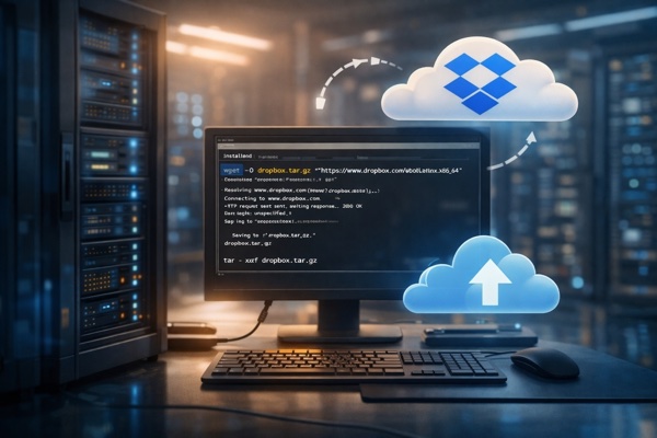 Servidor Linux com Dropbox rodando via terminal