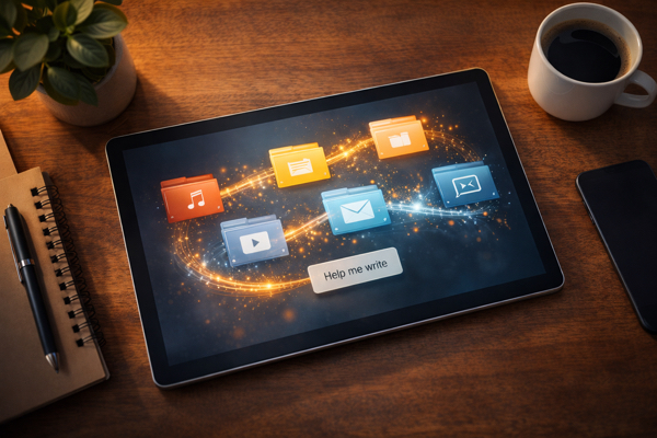 Organização digital de pastas e emails facilitada por IA