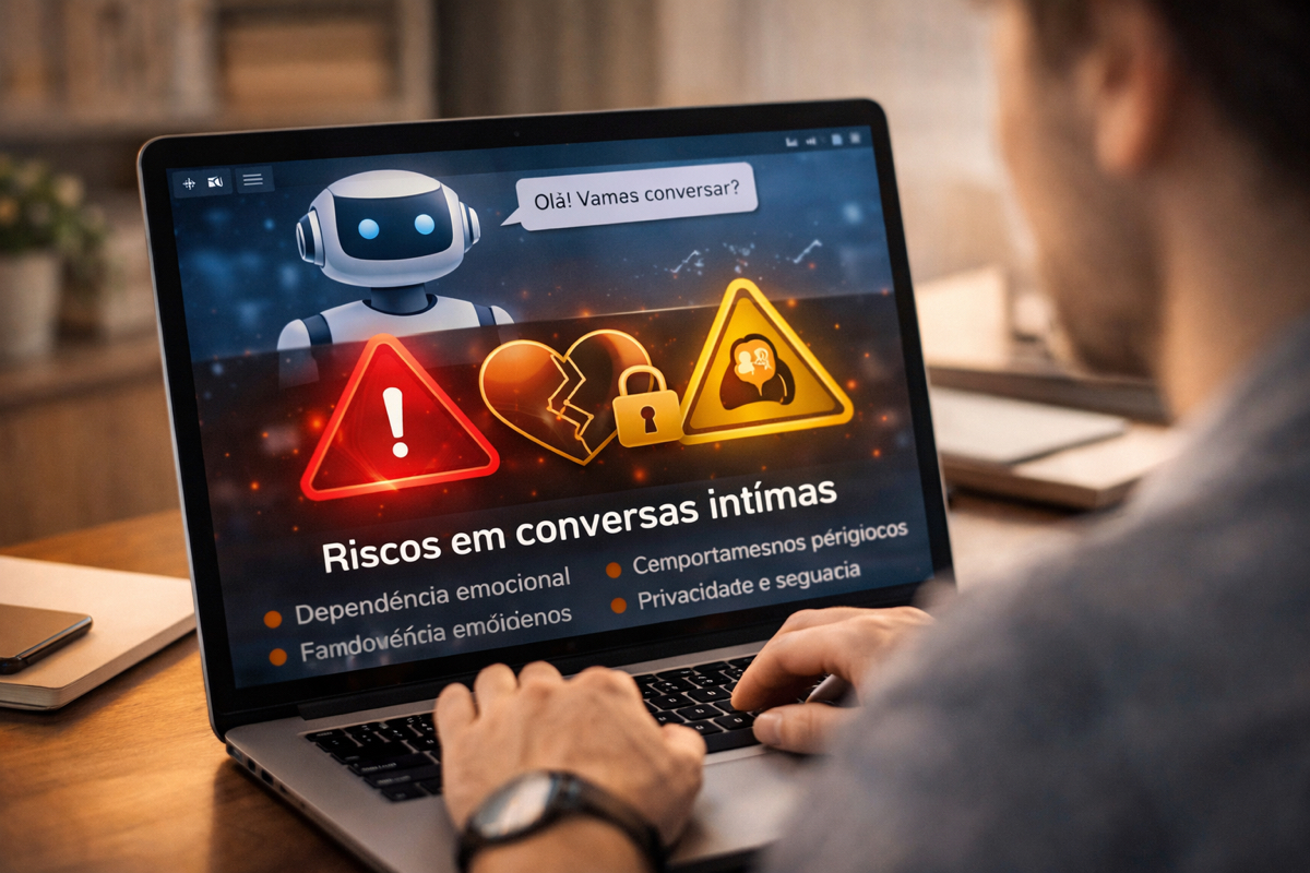 Pessoa interagindo com inteligência artificial demonstrando impacto emocional