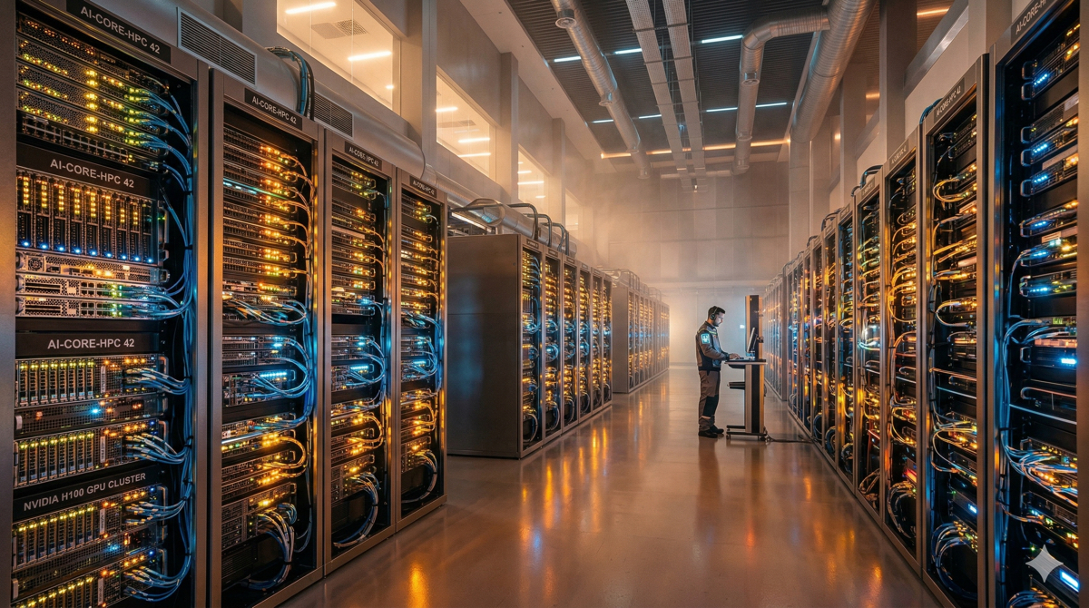 Servidores de alta performance executando inteligência artificial com alto consumo energético