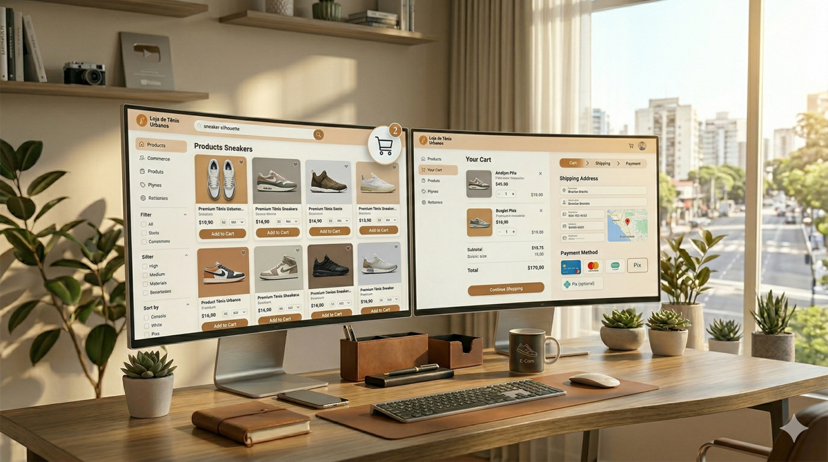 Loja virtual moderna integrada ao October CMS com design profissional
