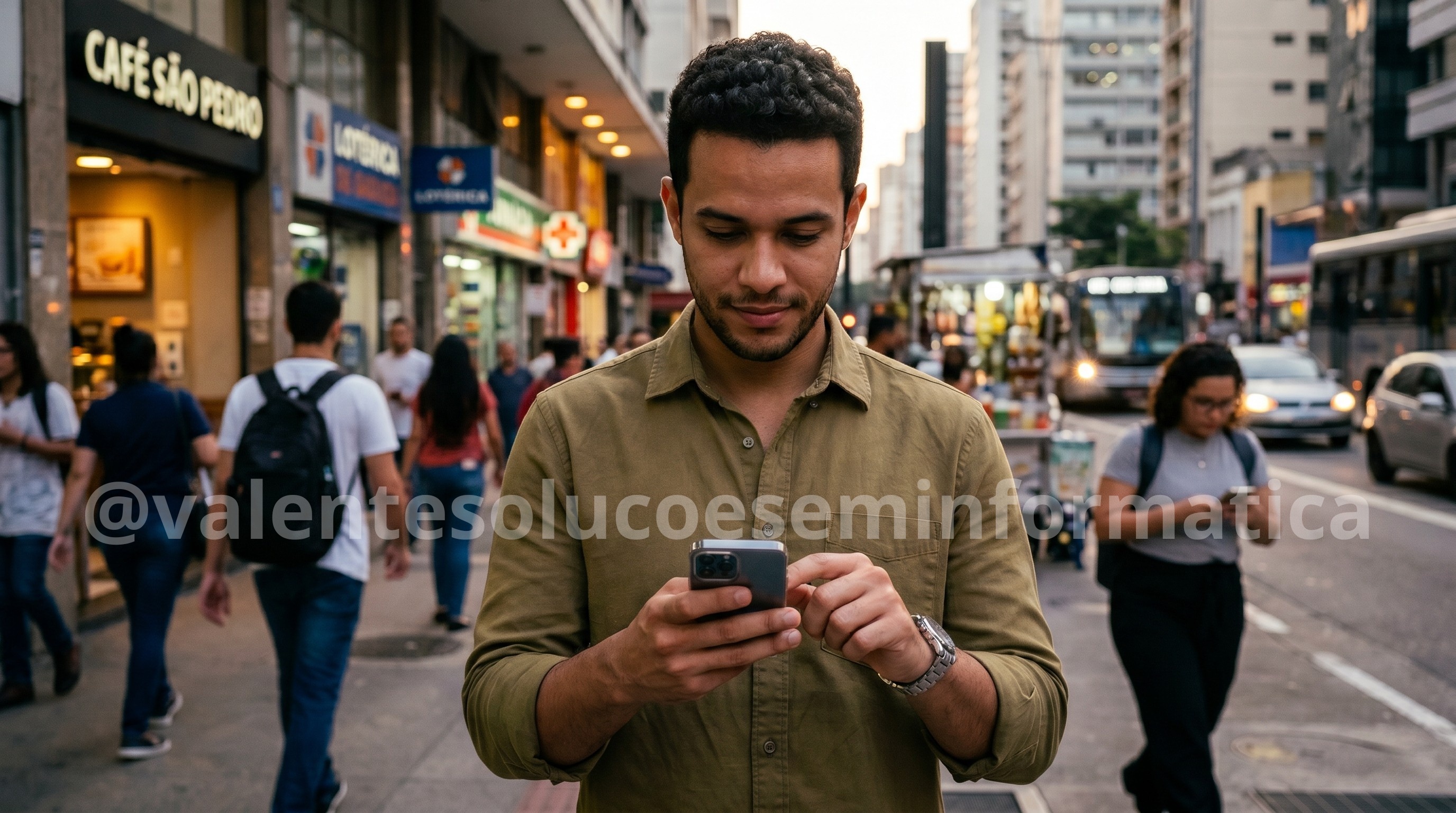 Usuário realizando um pagamento via PIX no celular enquanto uma tela de aguarde cobre a confirmação.