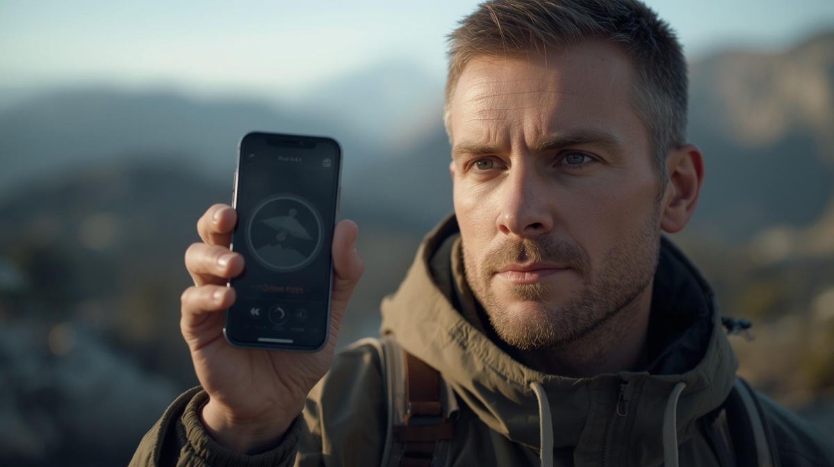 Celular comum conectado a satélites em órbita baixa sobre uma área remota