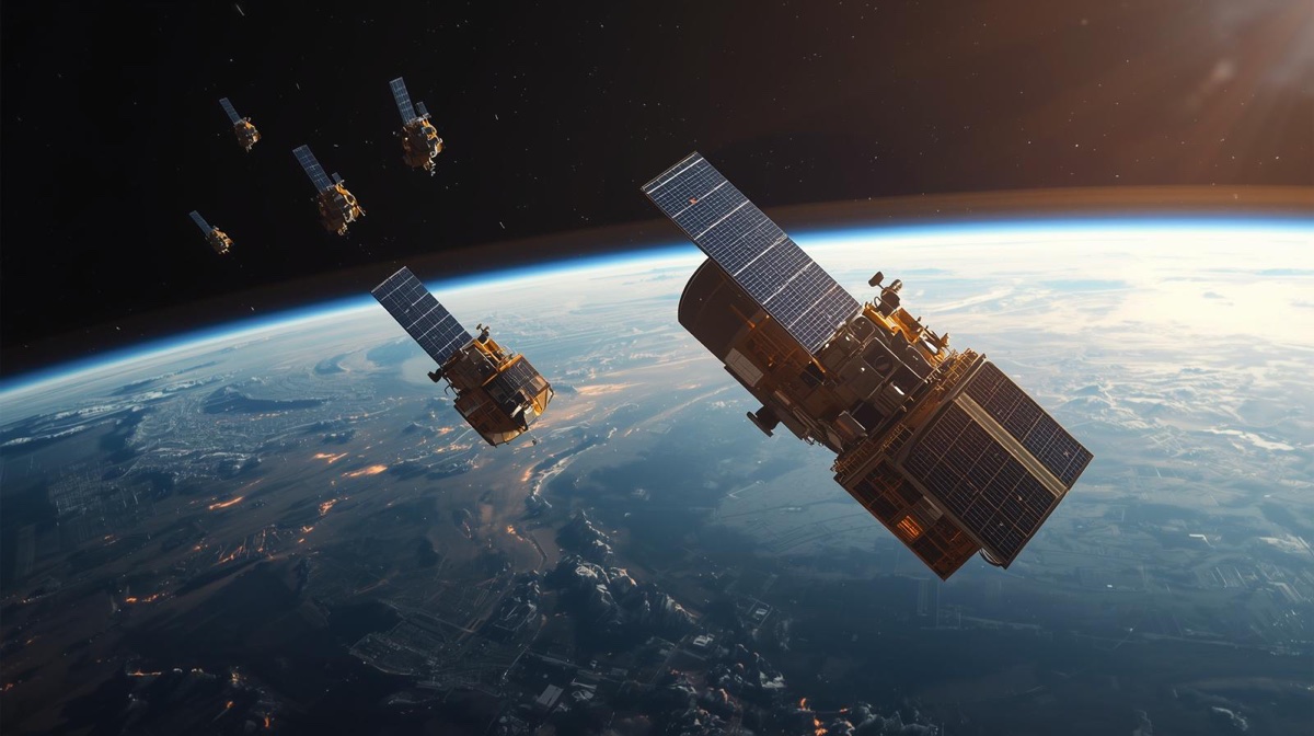 Satélites de nova geração da Starlink transmitindo sinal para celulares em diferentes regiões do planeta