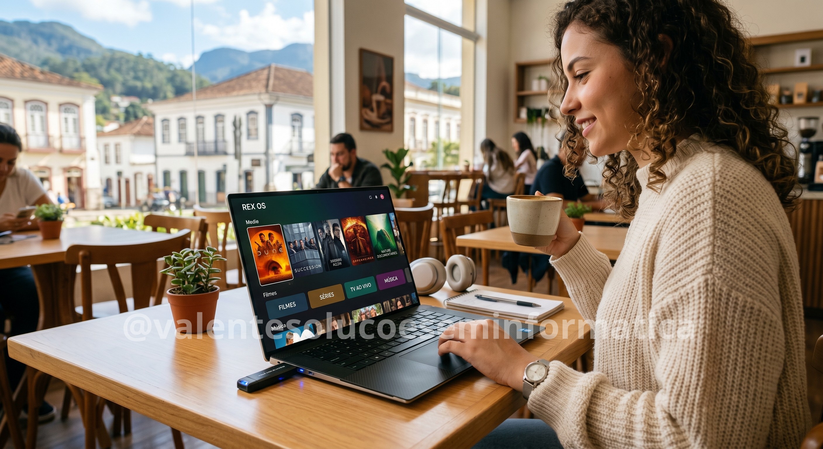 Notebook inicializando por USB com sistema de entretenimento em Android TV