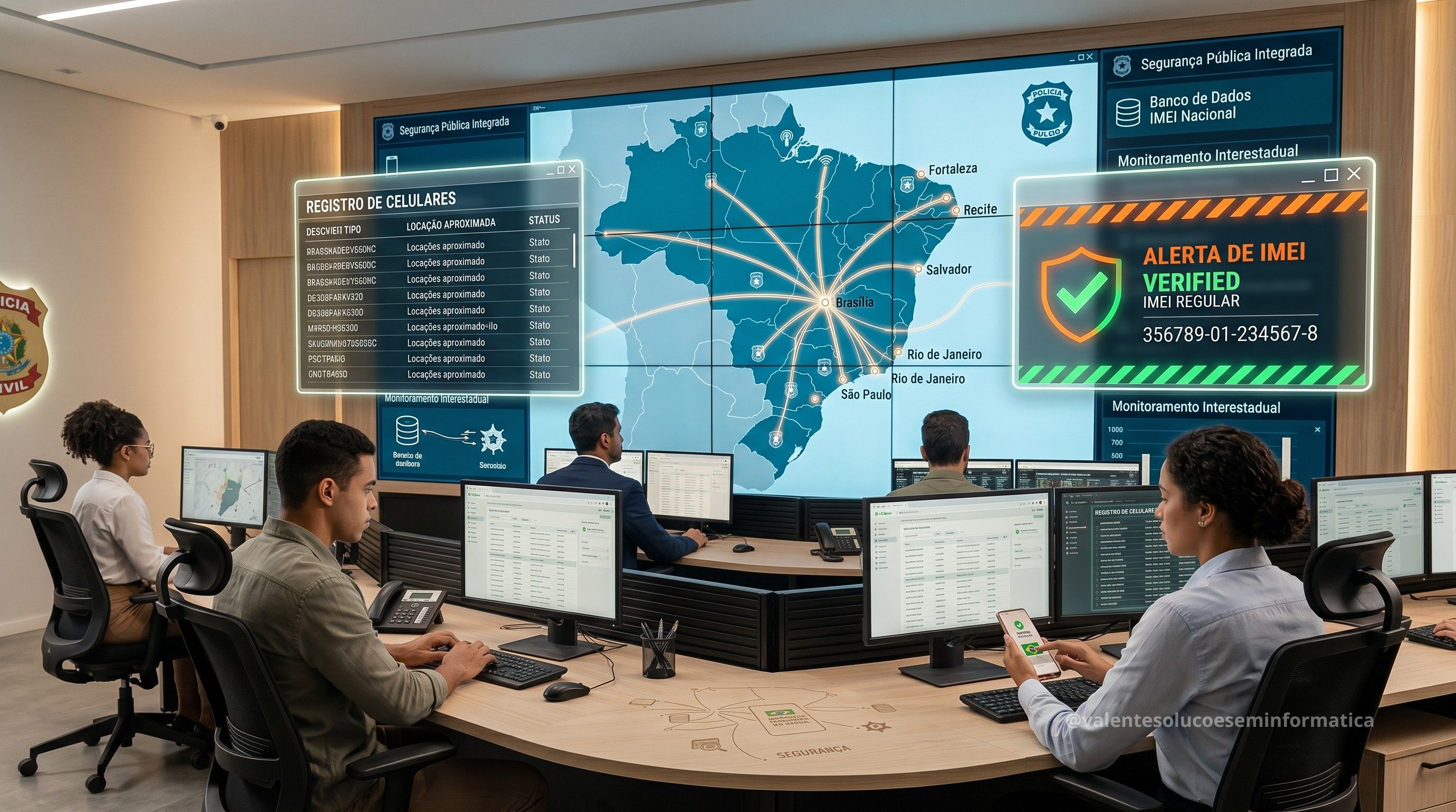 Central de segurança pública monitora dados de celulares e IMEI no Brasil