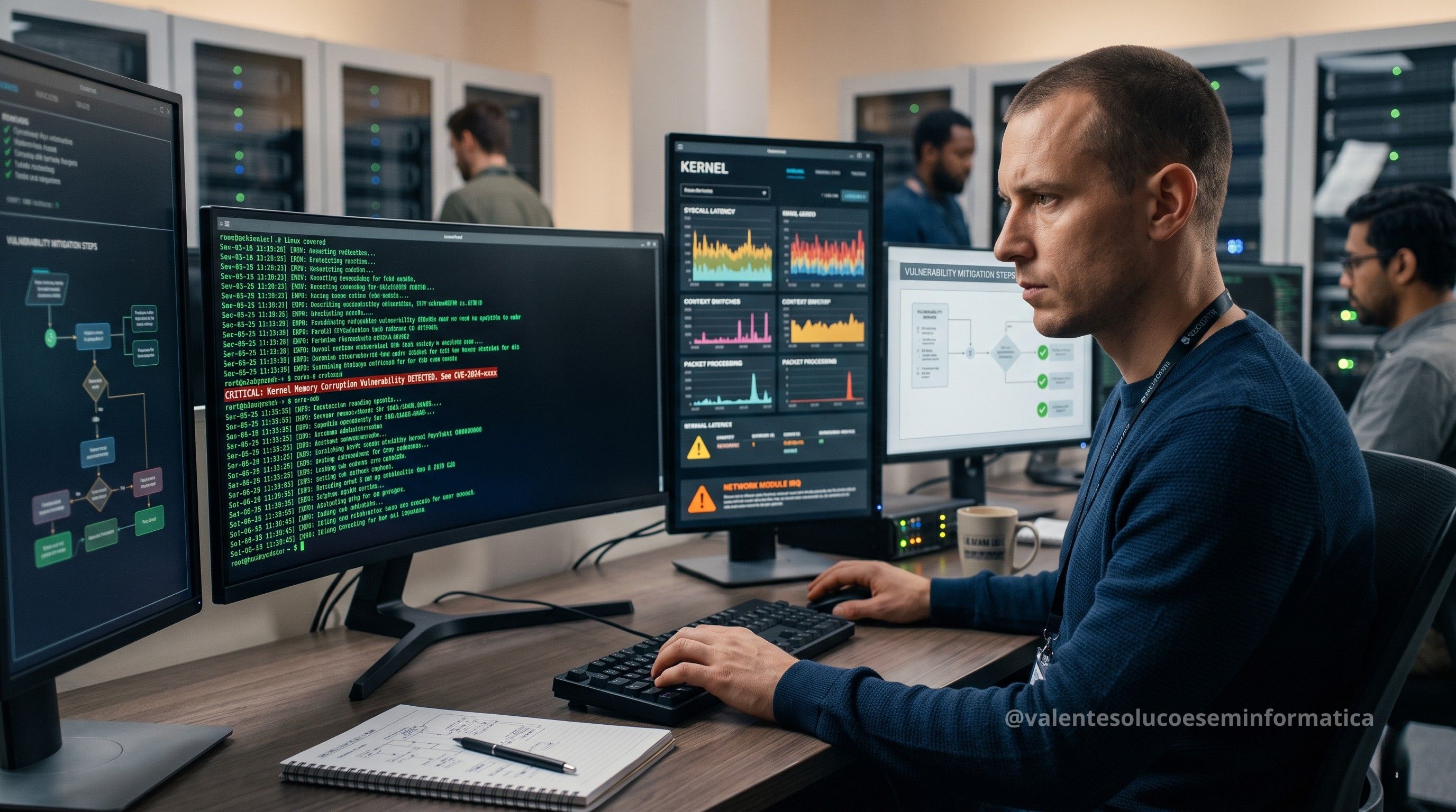 Administrador analisa vulnerabilidade crítica no kernel Linux em estação de trabalho