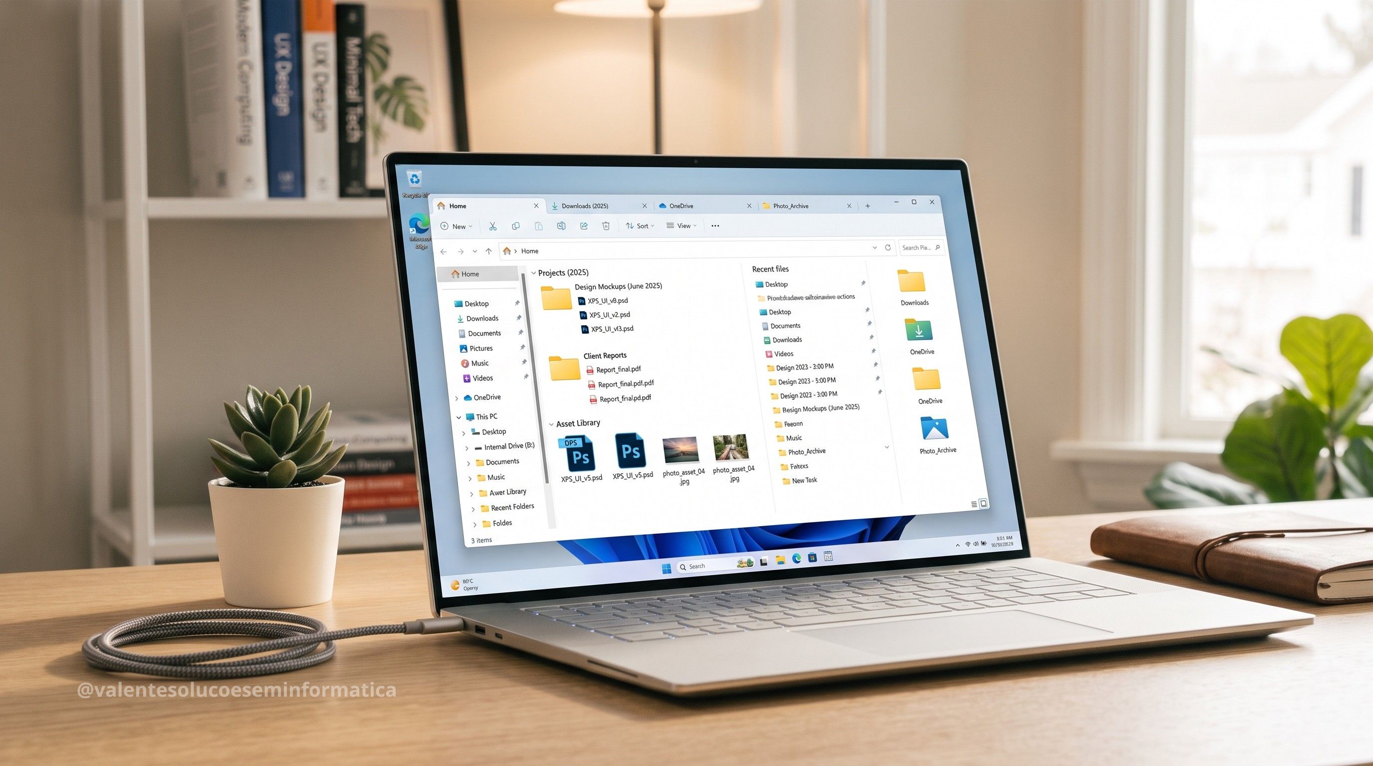 Explorador de Arquivos do Windows 11 com guias e arquivos organizados