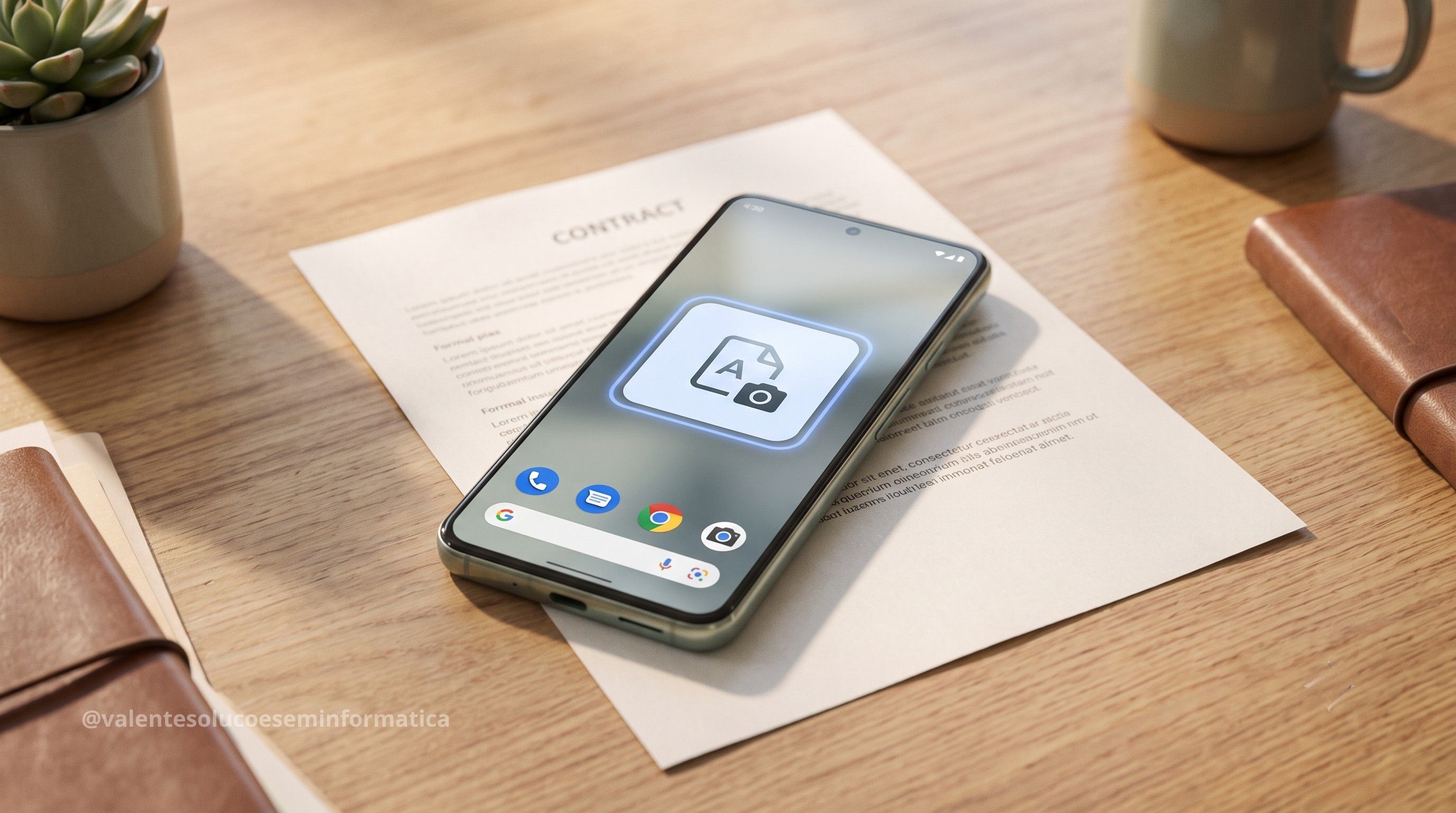 Celular Android usando o scanner do Google Drive