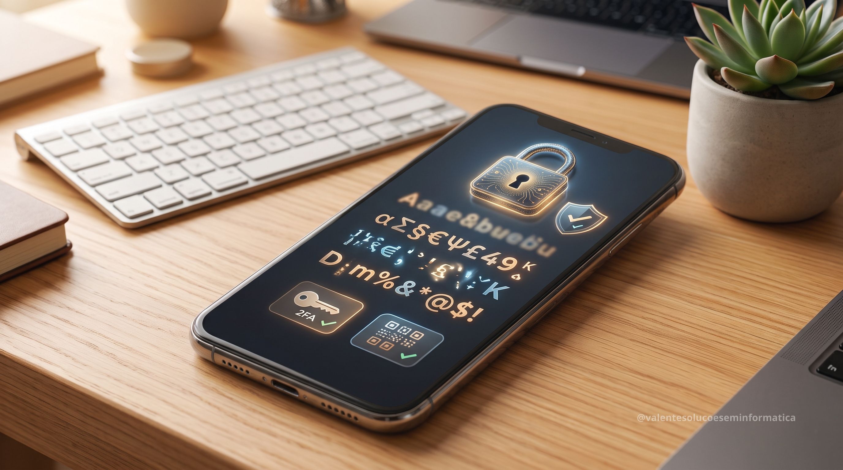 Configuração de senha forte em smartphone