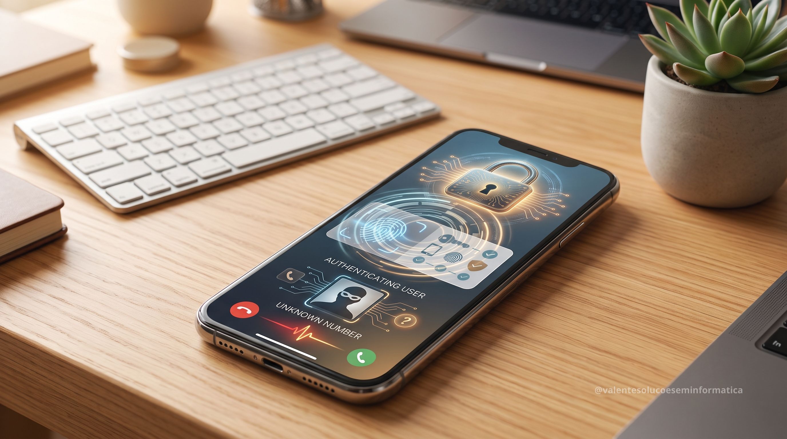 Smartphone com proteção digital para aplicativo de mensagens