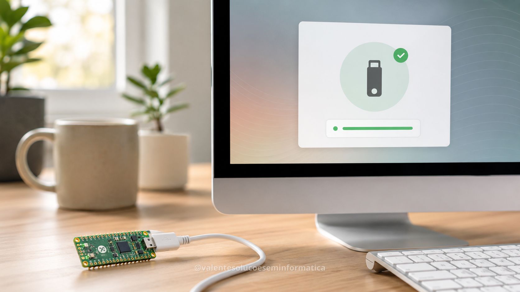 Raspberry Pi Pico sendo cadastrado como chave de segurança